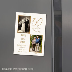 50 Golden Years Save the Date Ivory Magnetic Card