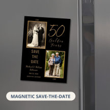 50 Golden Years Save the Date Thin Magnetic Card