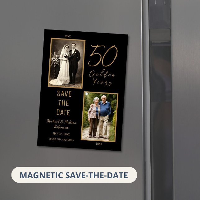 50 Golden Years Save the Date Thin Magnetic Card (Creator Uploaded)