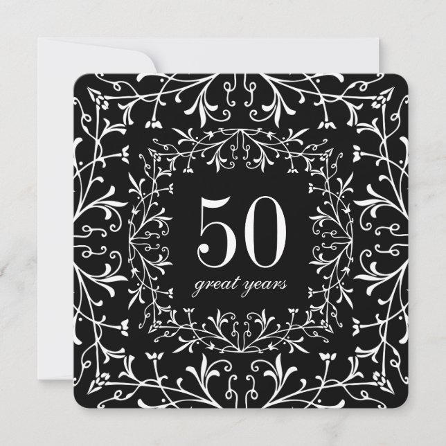 50 Great Years Black Tie Birthday or Anniversary Invitation (Front)