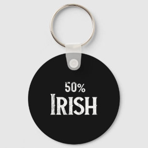 50% Half Irish Shirt, St Patricks Day Key Ring
