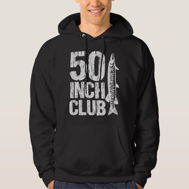 50 Inch Club Musky Fishing Muskie Fisherman Fishes Hoodie (Front)