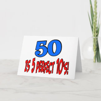 50 is 5 perfect 10s (BLUE) Card