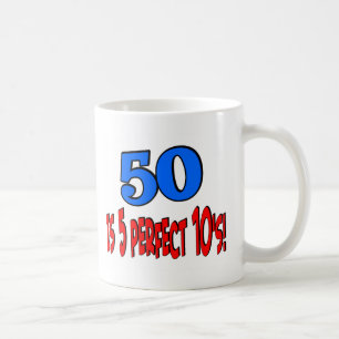 50 is 5 perfect 10s (BLUE) Coffee Mug
