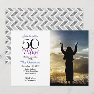 50 is Nifty! 50th Birthday Party Photo Invitation