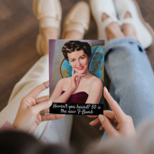 50 Is The F-Bomb Funny Retro Birthday Card
