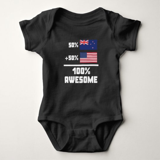 50% Kiwi New Zealand 50% American 100% Awesome Baby Bodysuit