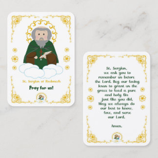 50 Mini St. Sergius of Radonezh Holy Cards