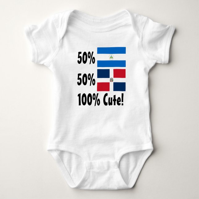 50% Nicaraguan 50% Dominican 100% Cute Baby Bodysuit (Front)