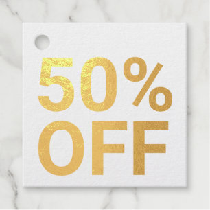 50% Off Bright Red Sale Ticket Self-inking Stamp Favour Tags