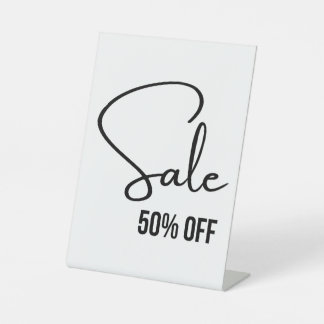 50% Off, Retail Sale Sign, Modern Sophisticated  Pedestal Sign