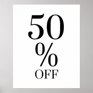50% Off Sale Sign, Retail Sale  Poster