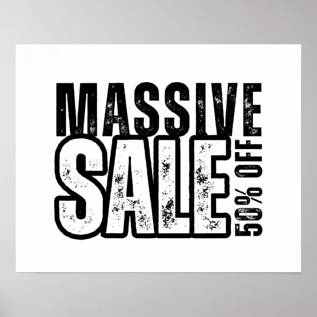 50% Off Sale Sign, Retail Store Signage, Business Poster (Front)