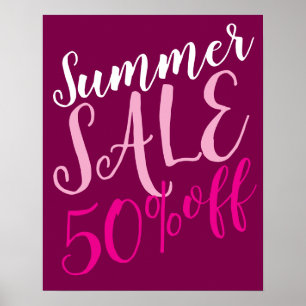 50% Off Sale Sign, Summer Sale Sign, Boutique Poster