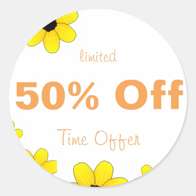 50% Off Sticker special sale (Front)