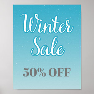 50% Off Winter Sale Sign Editable, Seasonal Sale 