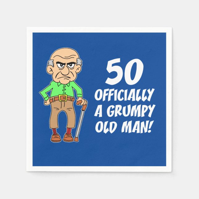50 Officially A Grumpy Old Man Napkin (Front)