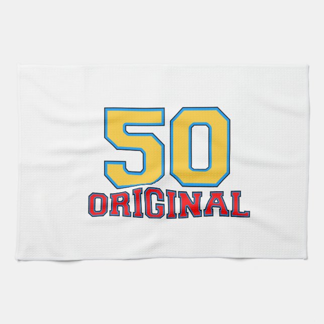 50 Original Birthday Designs Tea Towel (Horizontal)