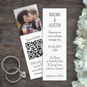 50 Pack Mini Wedding Invitation QR Code Bookmarks