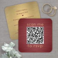 50 Pack QR RSVP Burgundy & Gold Wedding Enclosure