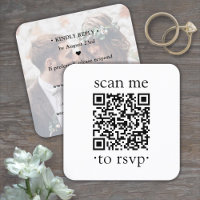 50 Pack QR RSVP Wedding Simple Photo Enclosure