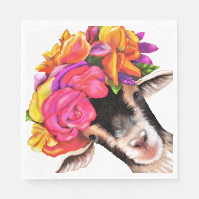 50 Paper Napkins - Posey the Goat (Front)