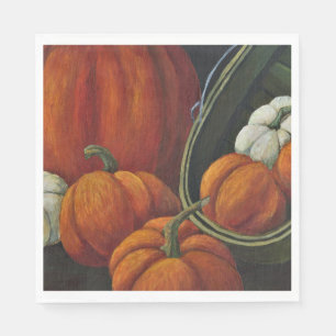 50 Paper Napkins Pumpkins & Green Basket