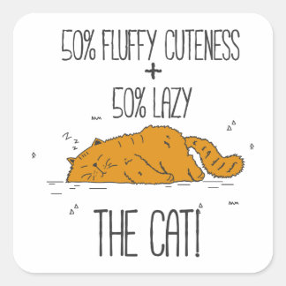 50 Percent Cuteness and Lazy Square Sticker