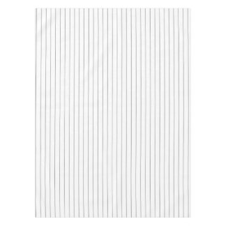 50 percent grey pinstripe on 1 inch white stripe tablecloth