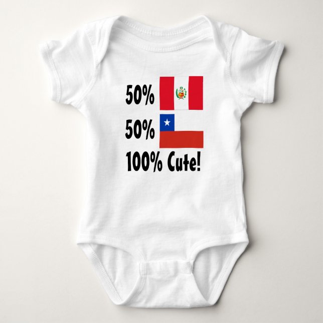50% Peruvian 50% Chilean 100% Cute Baby Bodysuit (Front)