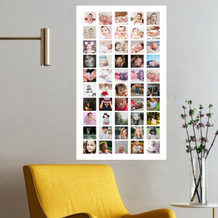50 Photo Collage Personalised Poster