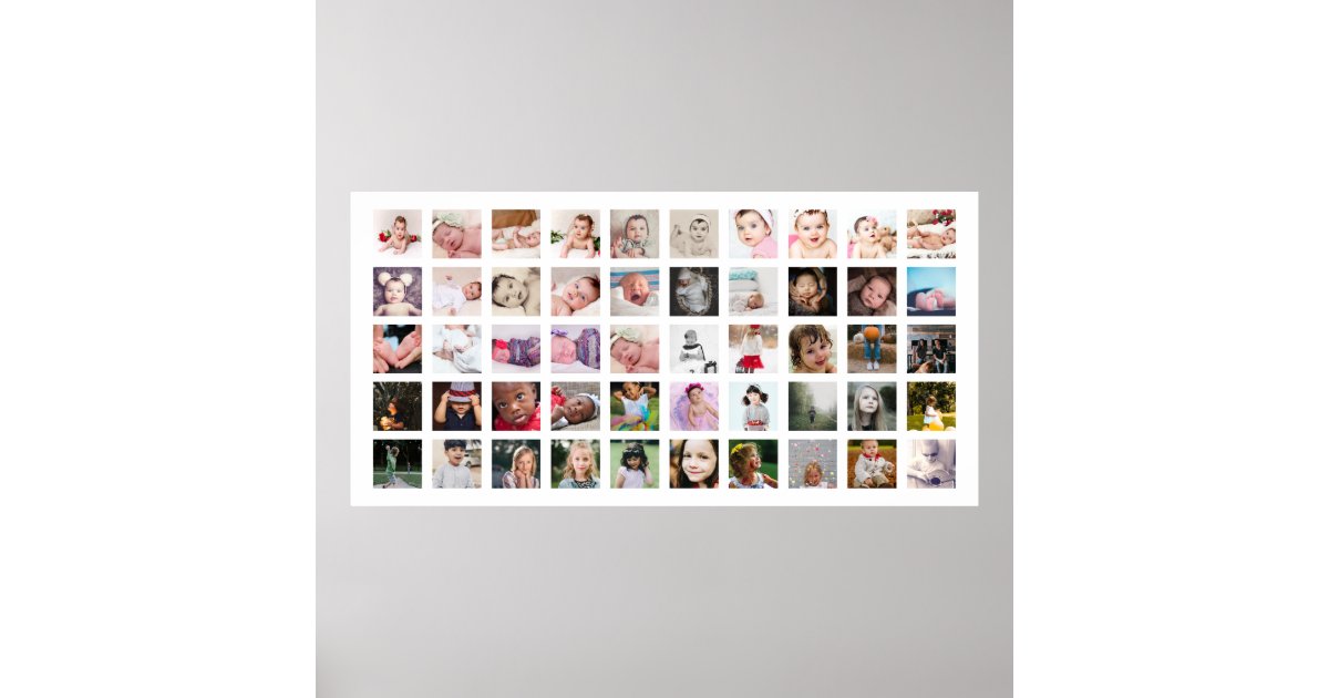 50 Photo Collage Personalized Poster Zazzle