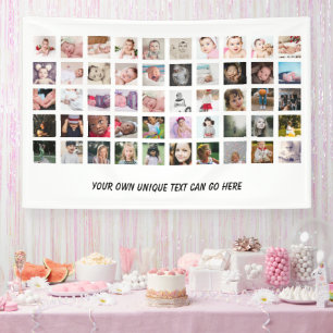 50 Photo Collage unique personalised DIY Banner
