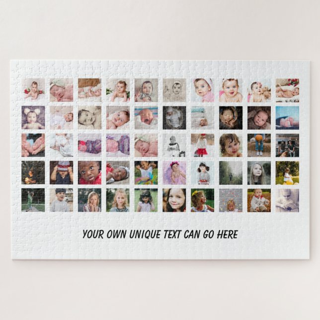 50 Photo Collage unique personalised DIY Jigsaw Puzzle (Horizontal)