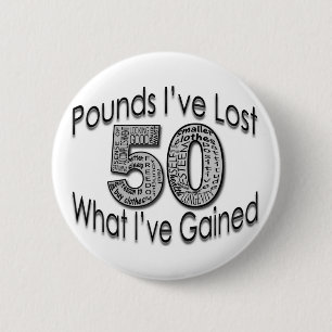50 Pounds Lost Button