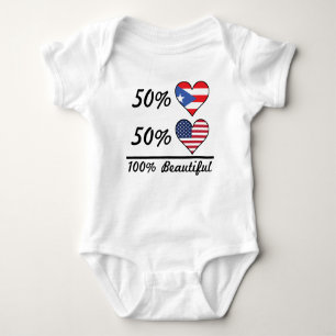 50% Puerto Rican 50% American 100% Beautiful Baby Bodysuit