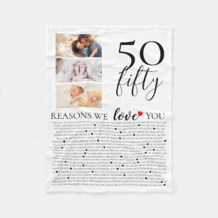 50 Reasons I Love You Photo Montage Blanket