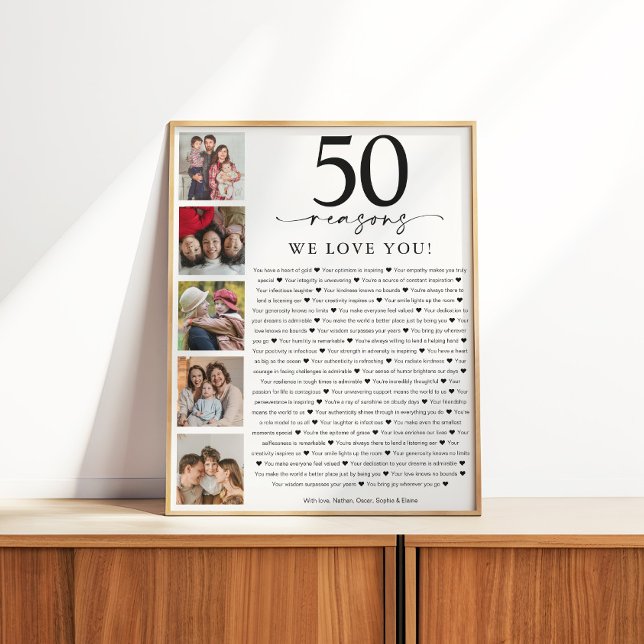 50 Reasons We Love You Birthday or Anniversary Poster (Creator Uploaded)
