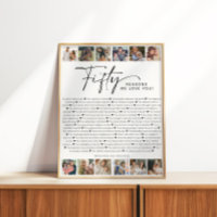 50 Reasons We Love You Birthday Photo Collage