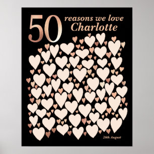 50 Reasons We Love You Gift - 50th Birthday Poster