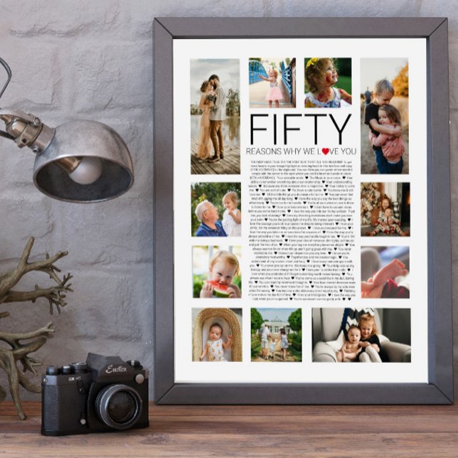 50 reasons why we love you photo collage poster (Creator Uploaded)