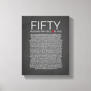 50 reasons why we love you wedding vow love you canvas print