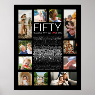 50 reasons why we love you wedding vow love you poster