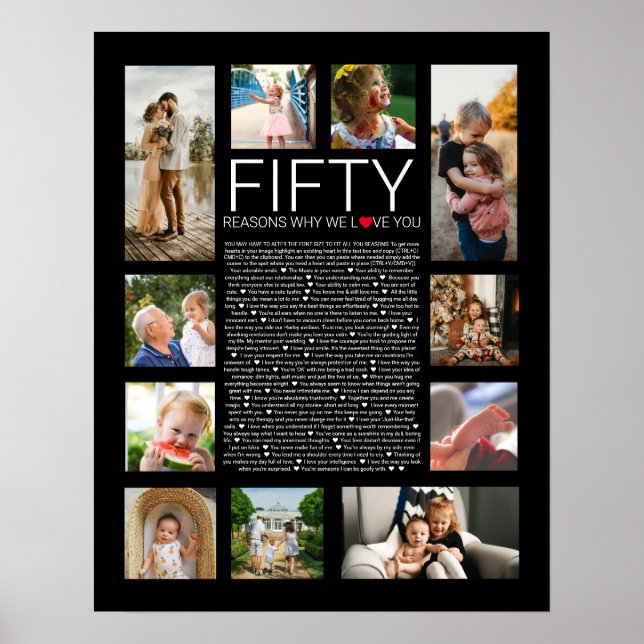50 reasons why we love you wedding vow love you poster (Front)