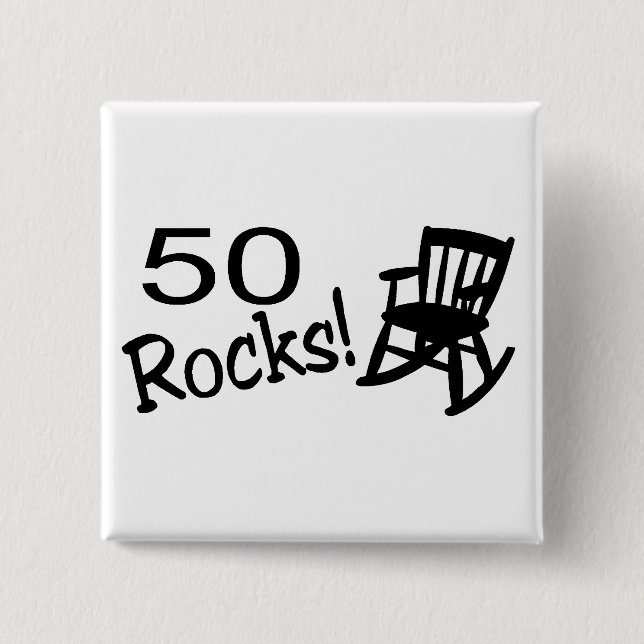 50 Rocks (Rocker) 15 Cm Square Badge (Front)