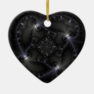 50 Shades Of Grey - Fractal Art Ceramic Ornament