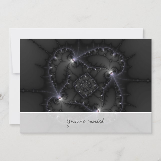 50 Shades Of Grey - Fractal Art Invitation (Front)