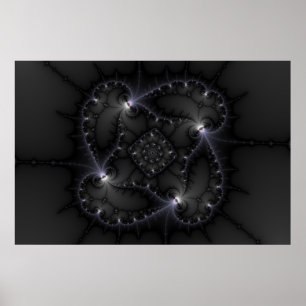 50 Shades Of Grey - Fractal Art Poster