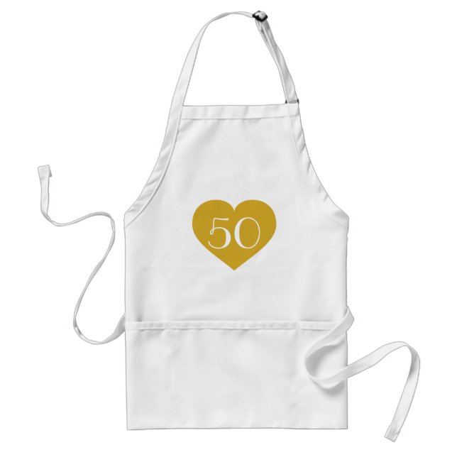 50 solid gold heart standard apron (Front)