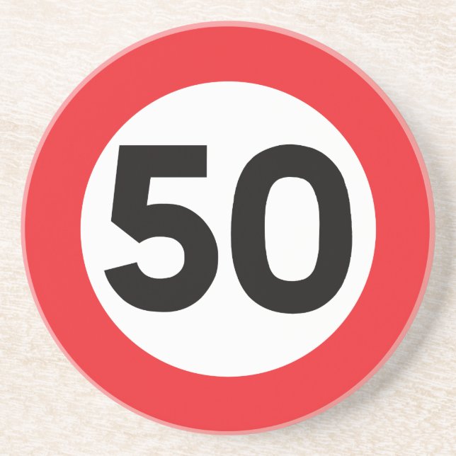 50 Speed Limit Traffic Signs for Nerd Geeks Coaster (Front)